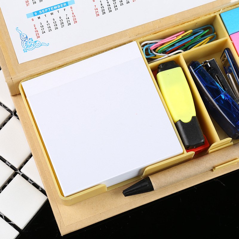 Sticky Note And Pen Set Promotional Pu Leather Cover Sticky Note Sets Memo Pad Sticky Notes With Calendar Wholesale