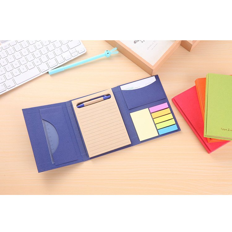Customized ECO friendly Sticky memo pad and colorful bookmark with pen set logo printing for promotional items