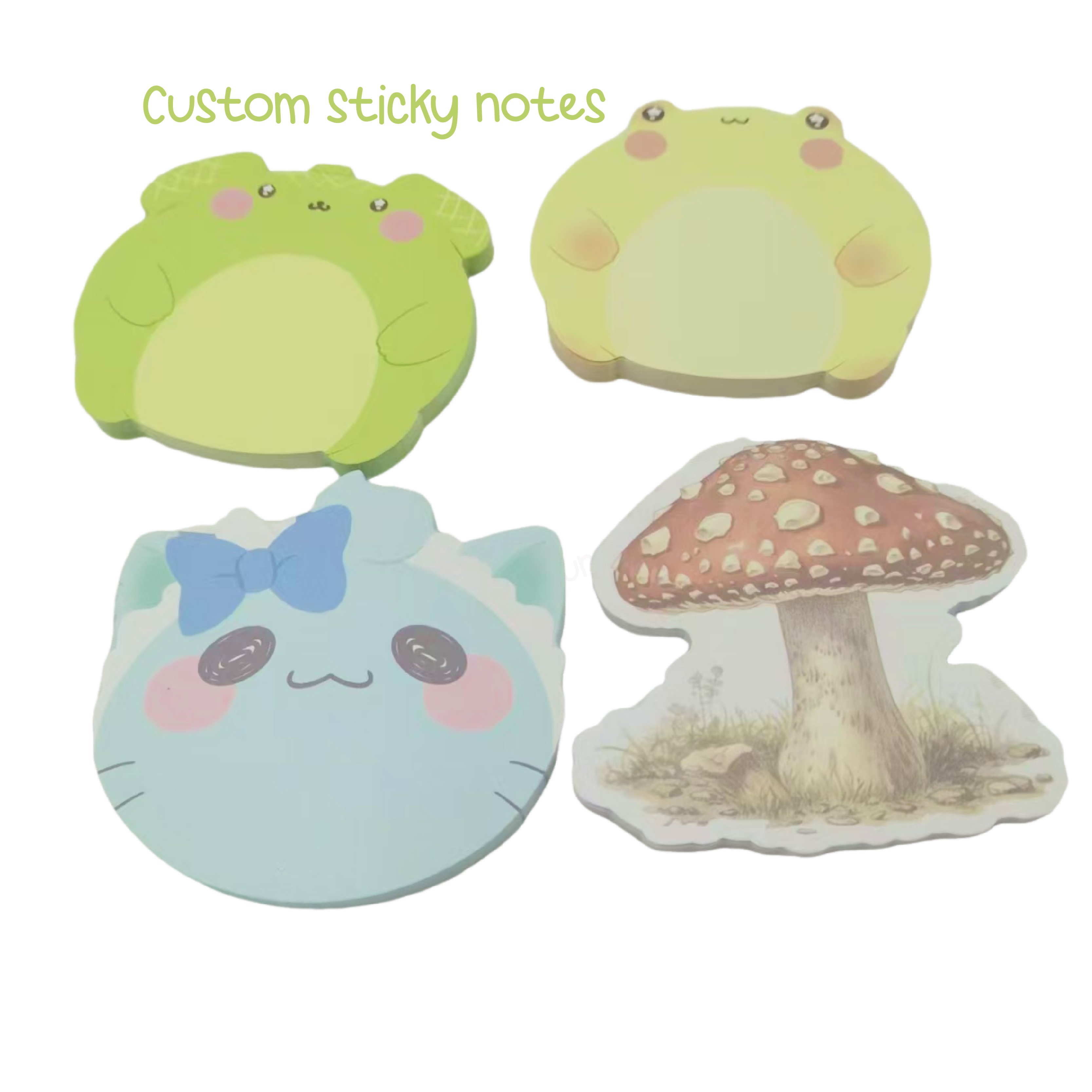 Low MOQ Custom Logo Printed memo pads Lovely Cartoon Animal Sticky Notes Square custom notepad