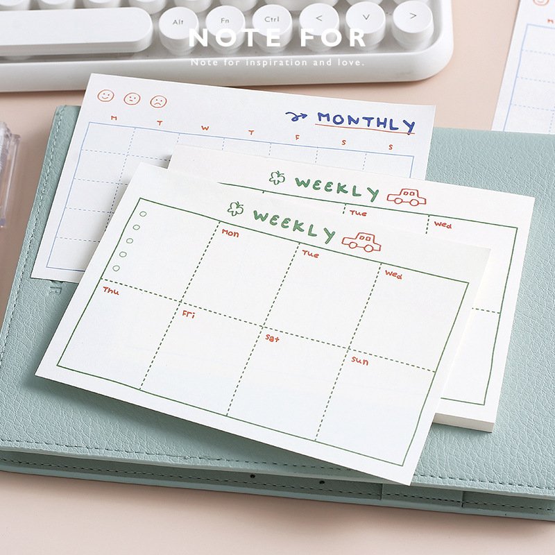 50 Sheets/pack Cute Note FOR Series Memo Pad Kawaii Daily Notepad Weekly Plan Monthly Memo Stationery School Office Supplies