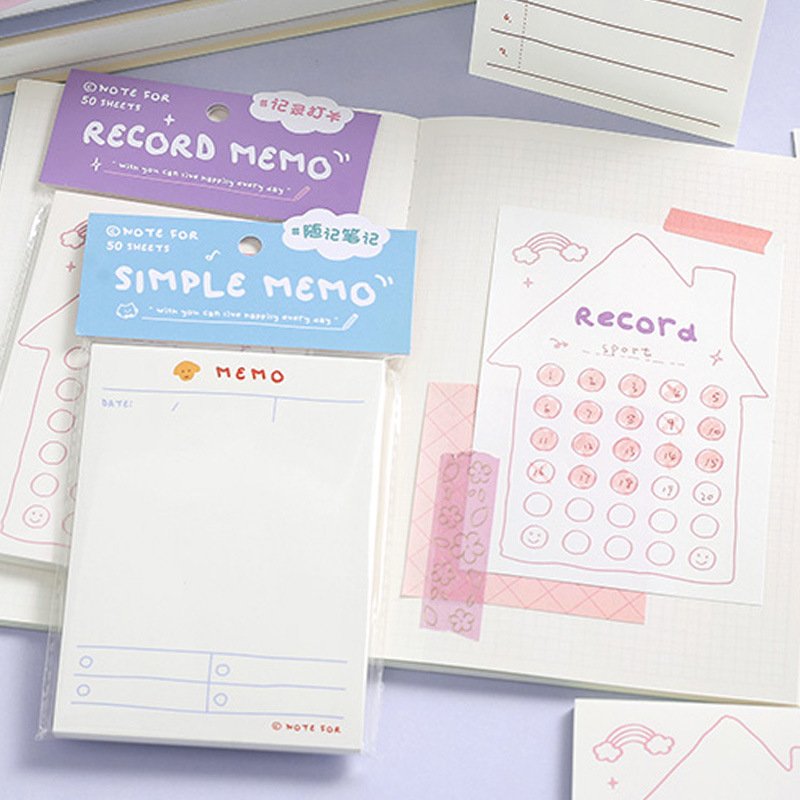 50 Sheets/pack Cute Note FOR Series Memo Pad Kawaii Daily Notepad Weekly Plan Monthly Memo Stationery School Office Supplies