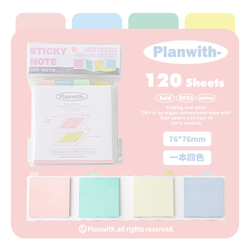 New Detachable Folding Organ Style Sticky Notes pad Creative Colorful Student memo pad large capacity stationery 120sheets/pcs