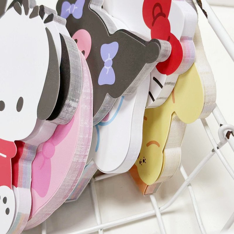 DHF1165 Wholesale cartoon Kuromi Melody notepad anime cute small Pochacco shape message book memo pad stationery