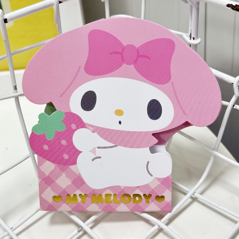 DHF1165 Wholesale cartoon Kuromi Melody notepad anime cute small Pochacco shape message book memo pad stationery
