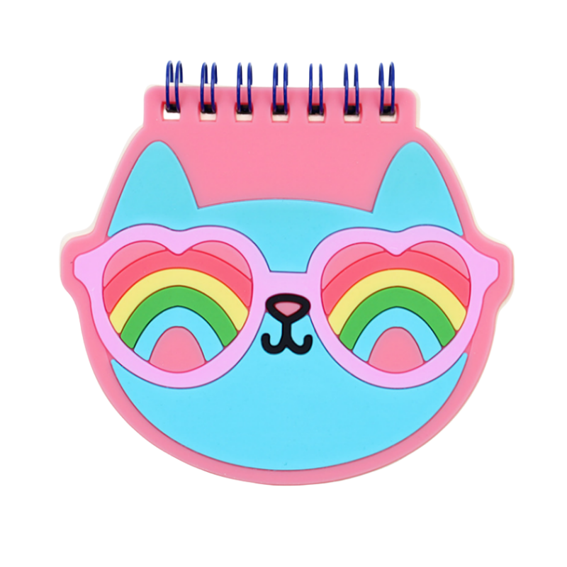 Silicone cover small coil book mini cartoon shaped note book creative stationery cute animal shape with pen