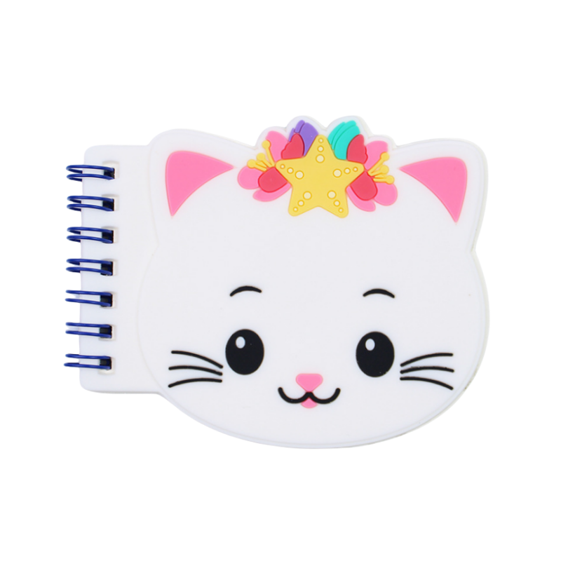 Silicone cover small coil book mini cartoon shaped note book creative stationery cute animal shape with pen
