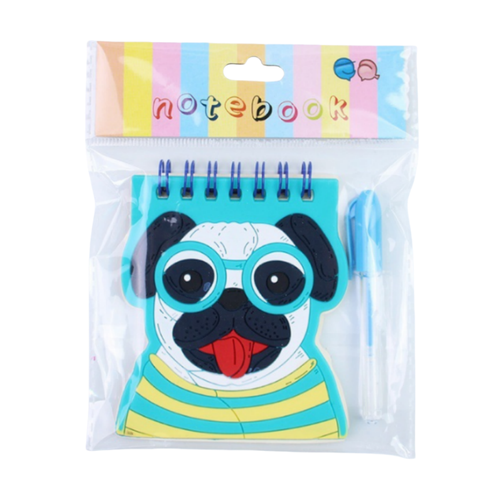 Silicone cover small coil book mini cartoon shaped note book creative stationery cute animal shape with pen