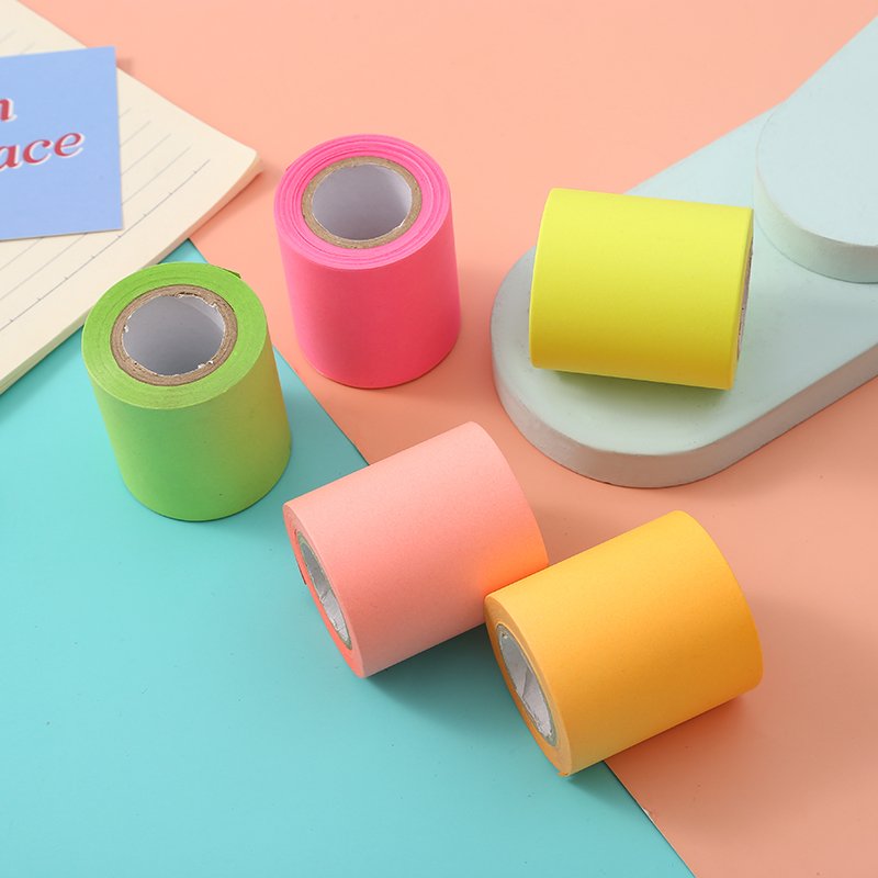 KADISI Wholesale Customizable Cover Color Logo school Sticky Note office cute Roll paper Roll tape holder sticker