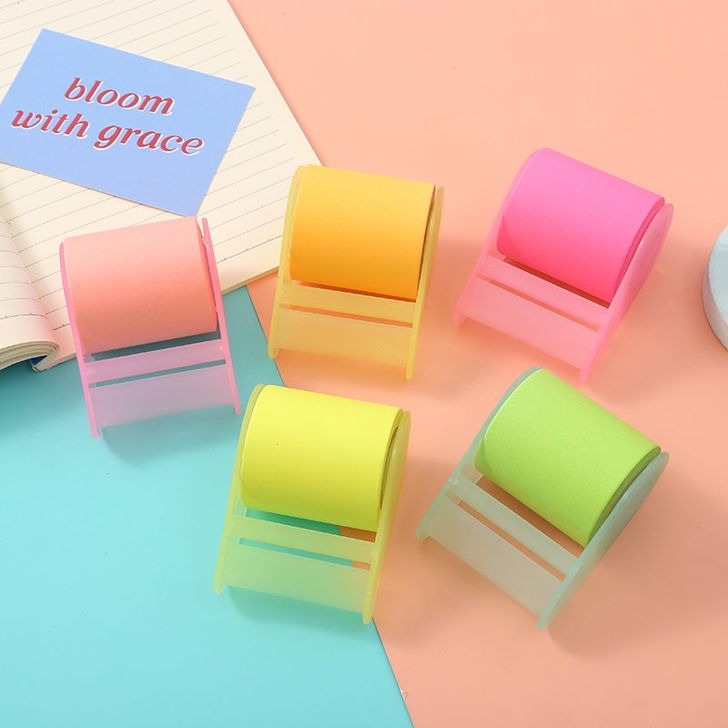 KADISI Wholesale Customizable Cover Color Logo school Sticky Note office cute Roll paper Roll tape holder sticker
