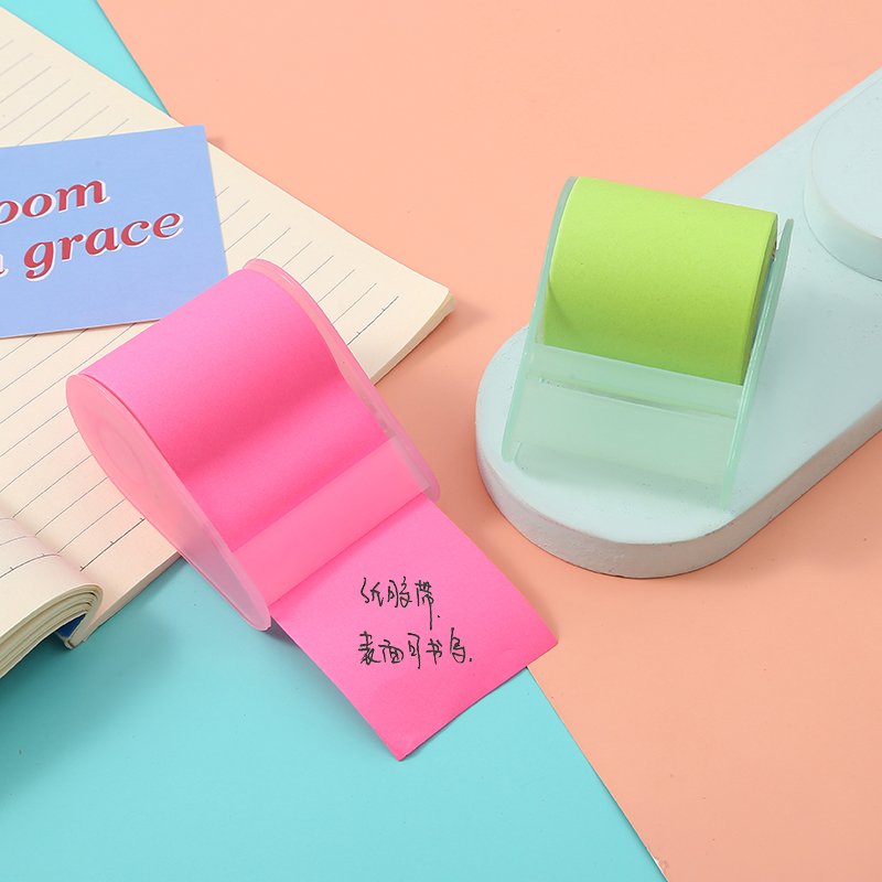 KADISI Wholesale Customizable Cover Color Logo school Sticky Note office cute Roll paper Roll tape holder sticker