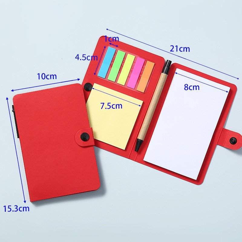 Simple &Transparent Button Type Kraft Paper Combination Sticky Note Pad Craft Paper Notepad Paper Ball Pen Memo Pad Use