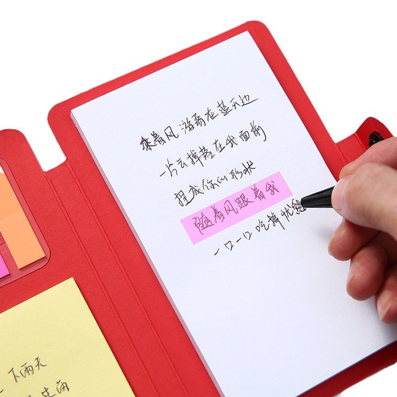 Simple &Transparent Button Type Kraft Paper Combination Sticky Note Pad Craft Paper Notepad Paper Ball Pen Memo Pad Use
