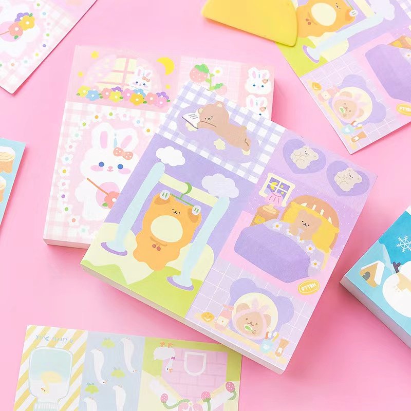 Fresh and Removable Mosaic Lattice Design Cute Handmade Spring Puzzle Notepad for Message Decoration Memo Pads