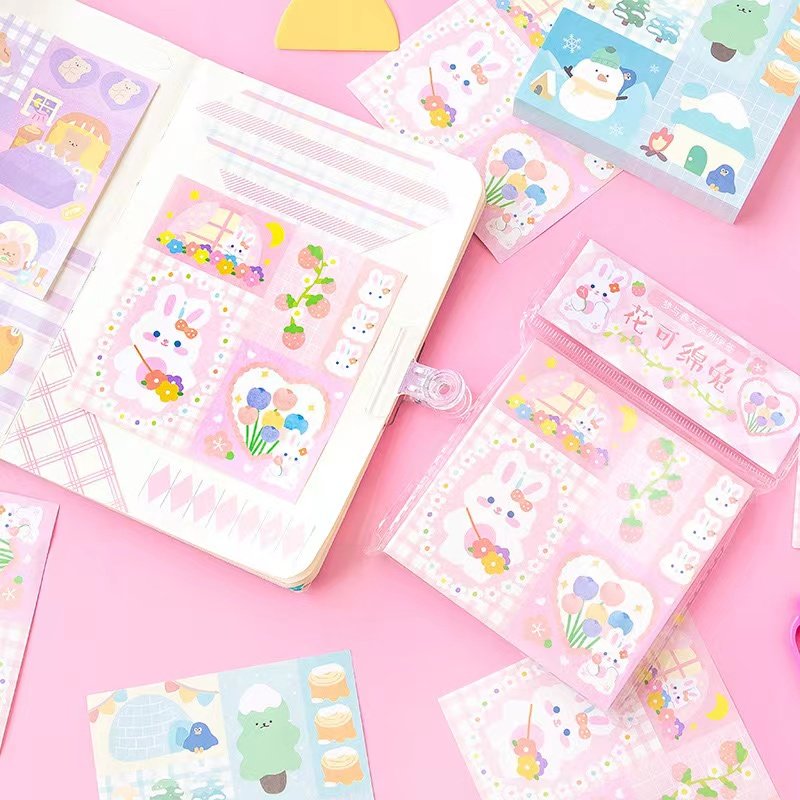 Fresh and Removable Mosaic Lattice Design Cute Handmade Spring Puzzle Notepad for Message Decoration Memo Pads