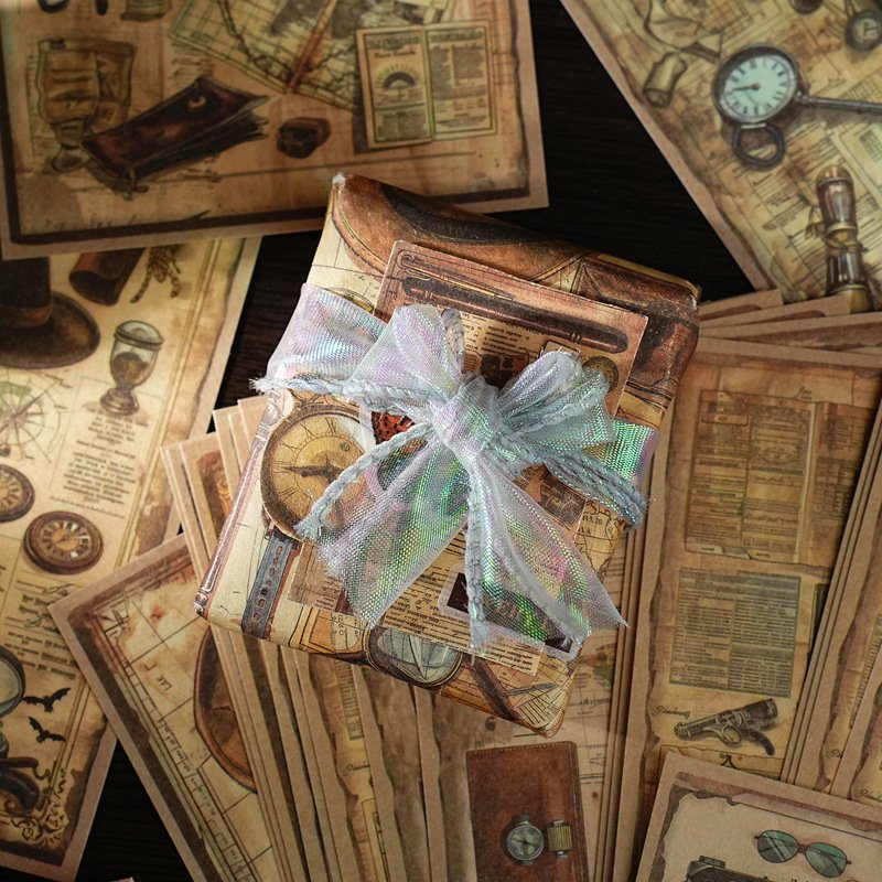 20pcs/pack A6 vintage style material paper student message paper packaging handbook landscape decoration underlining material pa