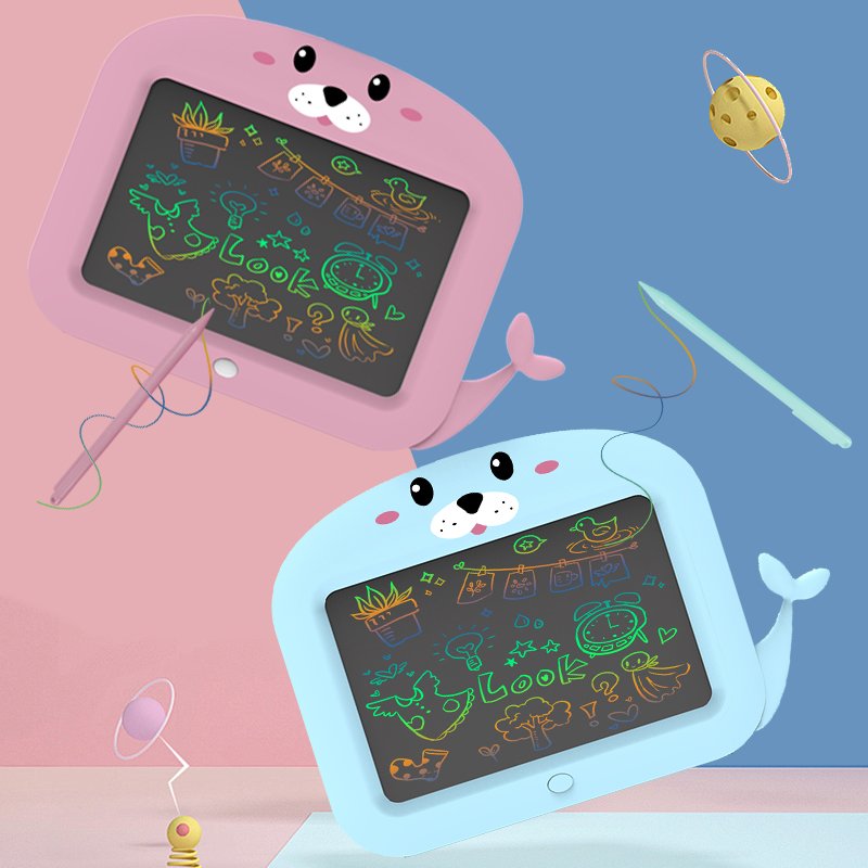 11'' seal LCD Kids pad Children's Cartoon Animals LCD drawing board Erasable Electronic writing tablet