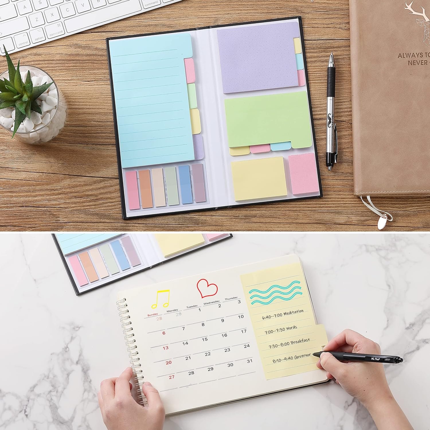 Custom Journal Notebook School Study Office Supplies Gift Self-Adhesive Note Pad And Sticker Note Set