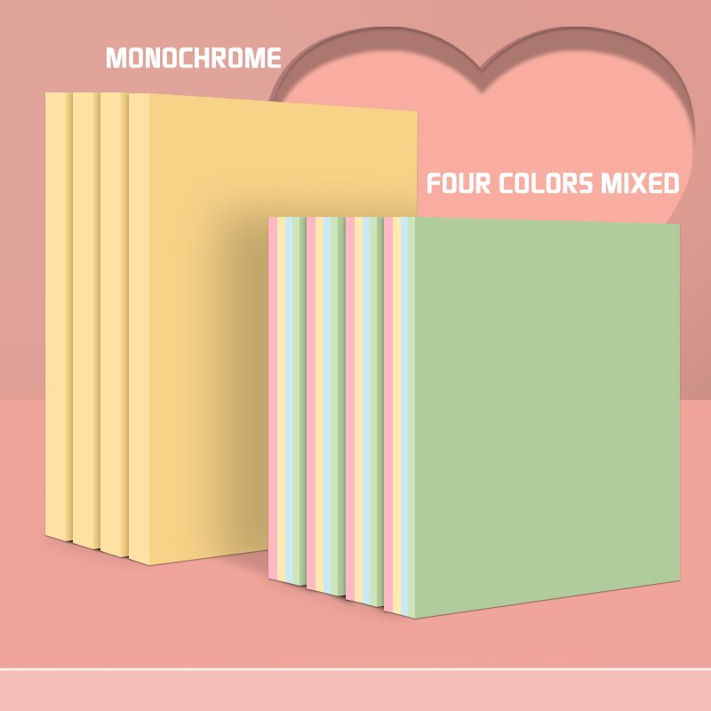 Custom 3*4 Inches Sticky Notes Memo Pad Multicolor 102*76mm Sticky Note For Student Bookmark School Diary Writing Notes