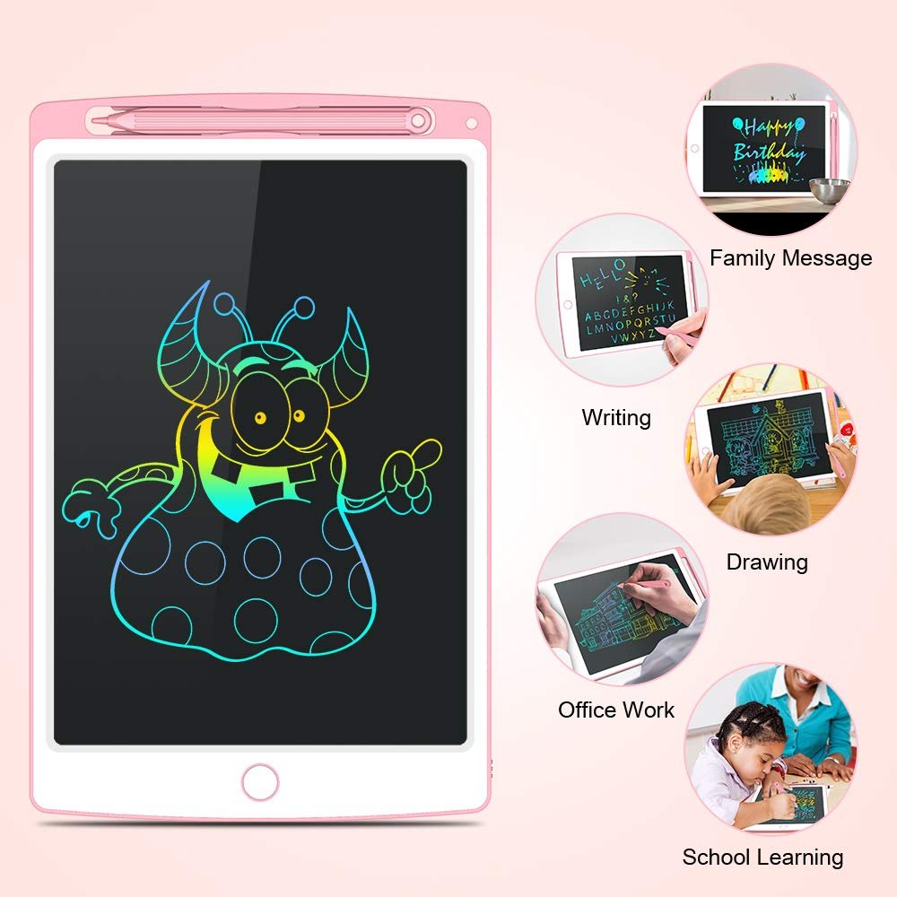 LCD Writing Tablet 10 Inch Colorful Screen Drawing Tablet for Kids, Reusable and Portable Toddler