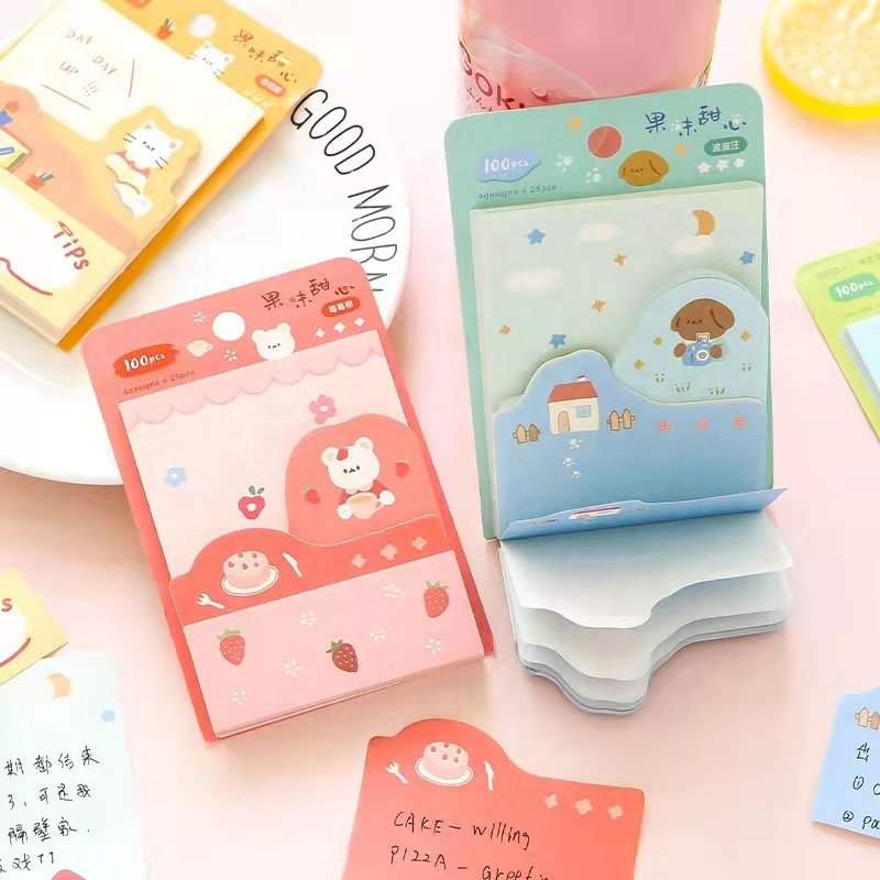 Cute Candy Kawaii School Student Sticky Memo Pad Block Note Pad Stationery Supplies 600 Sheets/box