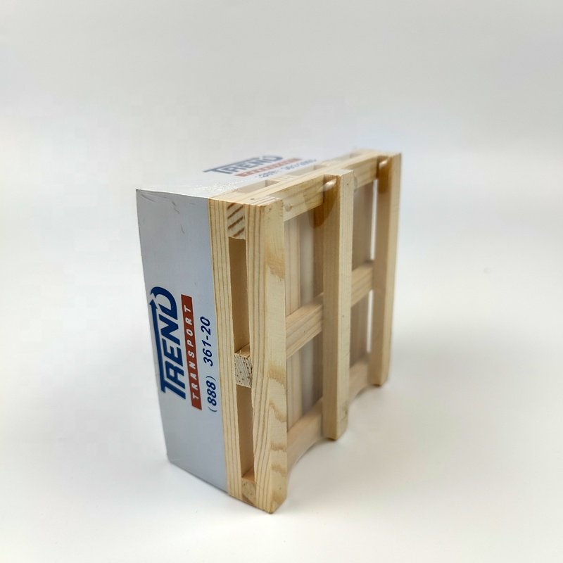 Custom Business Logo Printing Notecube Wooden Pallet Adhesive 3D Block Sticky Notes Memo Holder Pad Paper Cube Block Refill