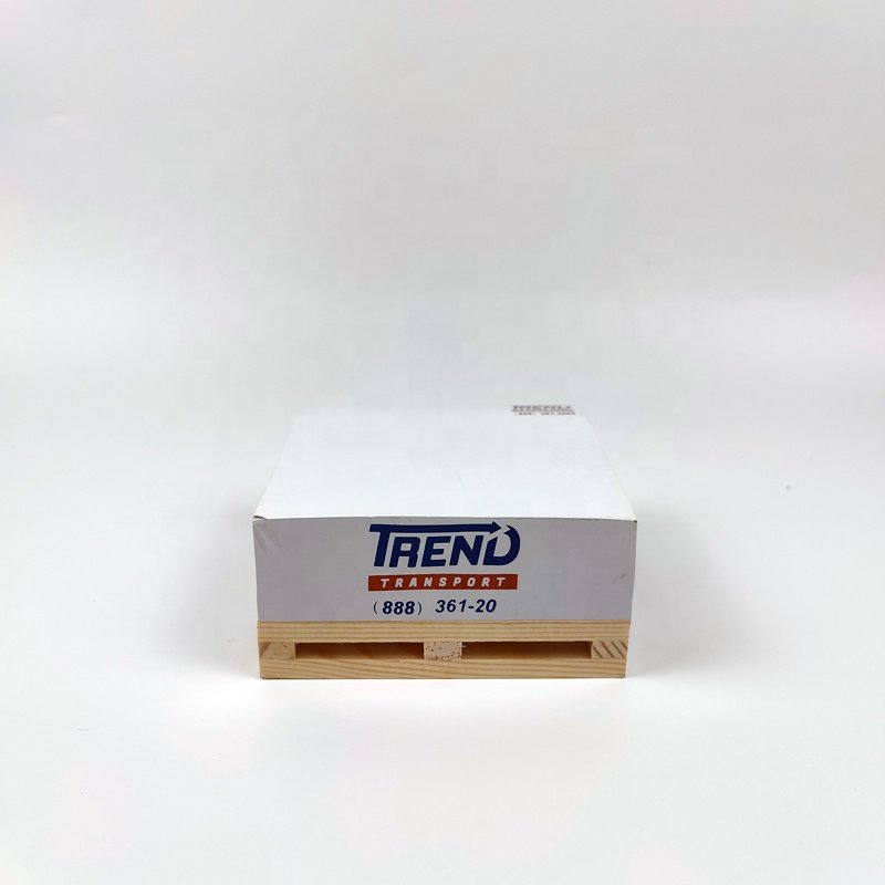 Custom Business Logo Printing Notecube Wooden Pallet Adhesive 3D Block Sticky Notes Memo Holder Pad Paper Cube Block Refill