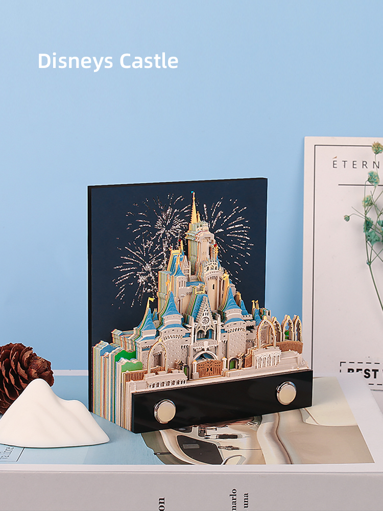 Custom Design Cartoon Originality Stationery Cute 3D Castle Memo Pad