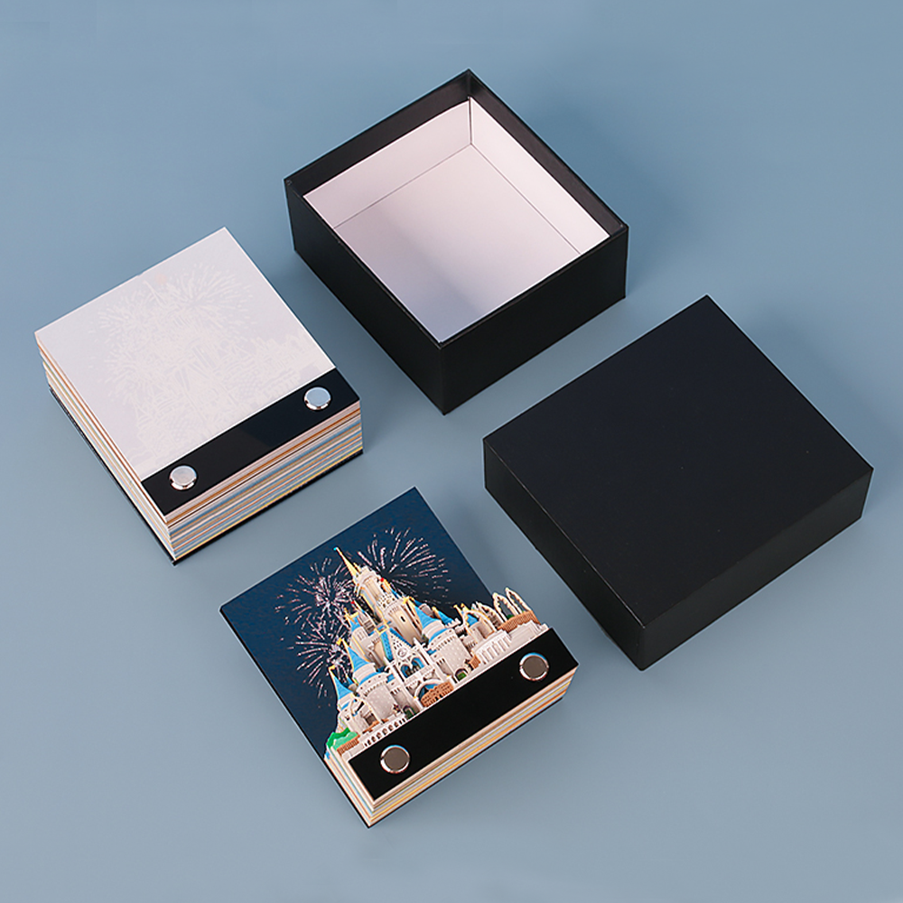 Custom Design Cartoon Originality Stationery Cute 3D Castle Memo Pad