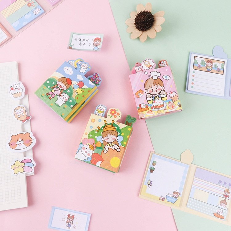 Students and offices use creative and cute foldable paper post notes Memo Pad