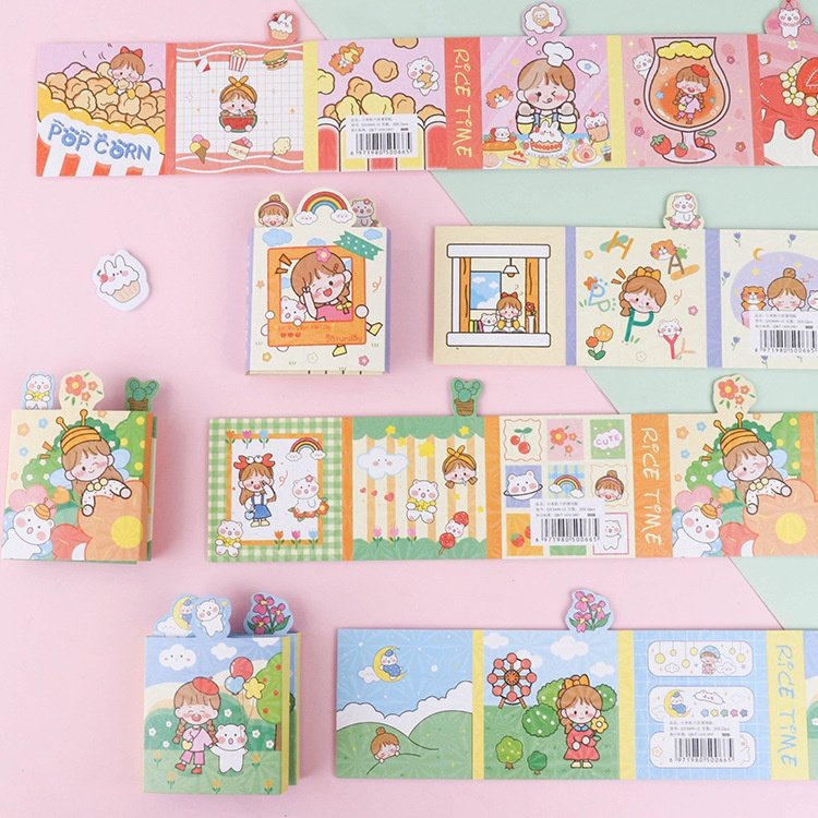 Students and offices use creative and cute foldable paper post notes Memo Pad