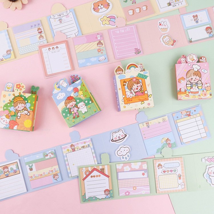 Students and offices use creative and cute foldable paper post notes Memo Pad