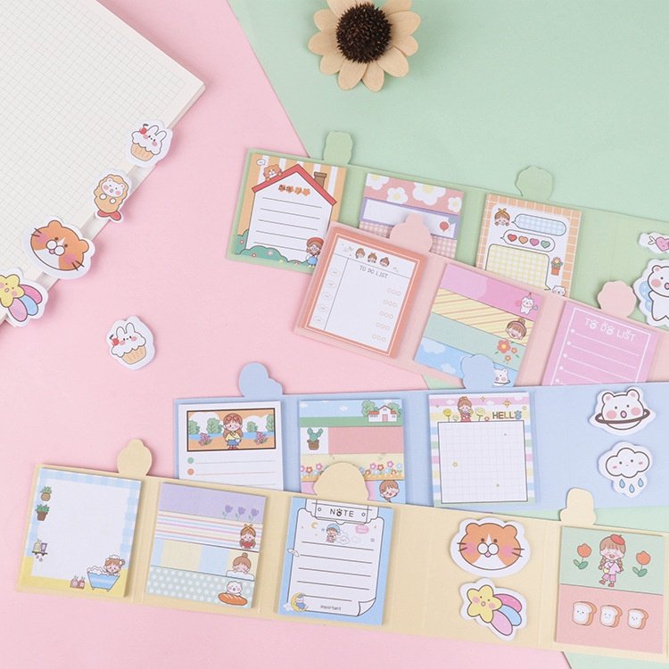 Students and offices use creative and cute foldable paper post notes Memo Pad