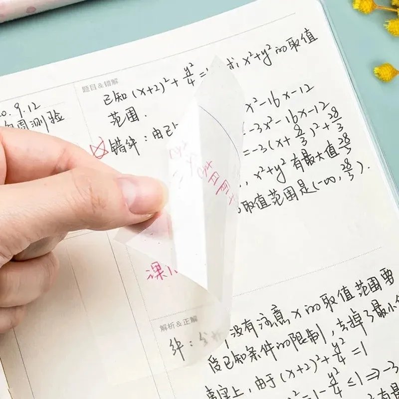 Long transparent sticky notes notepad with stickers simple and high-value note for office stationery