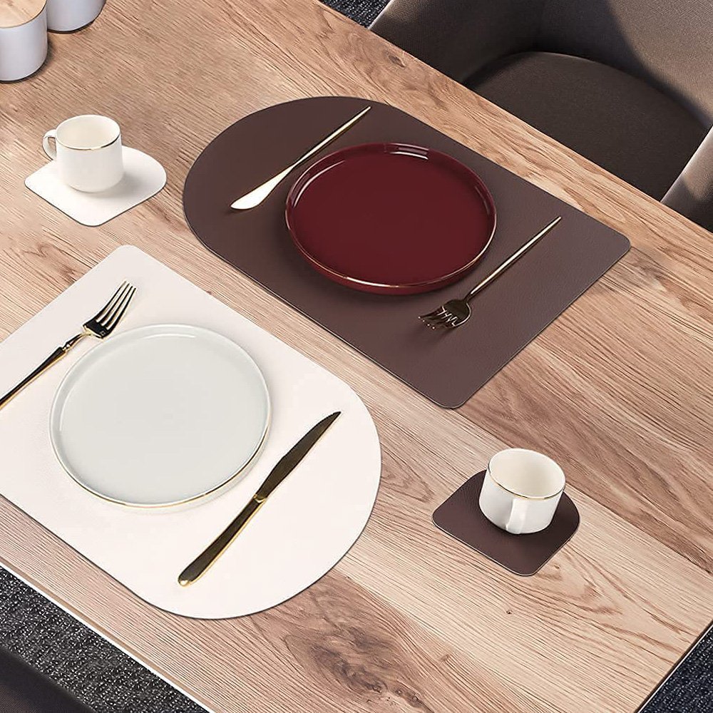 Factory Promotional Gift Decorative Table Mat Designer Leather Placemat Custom
