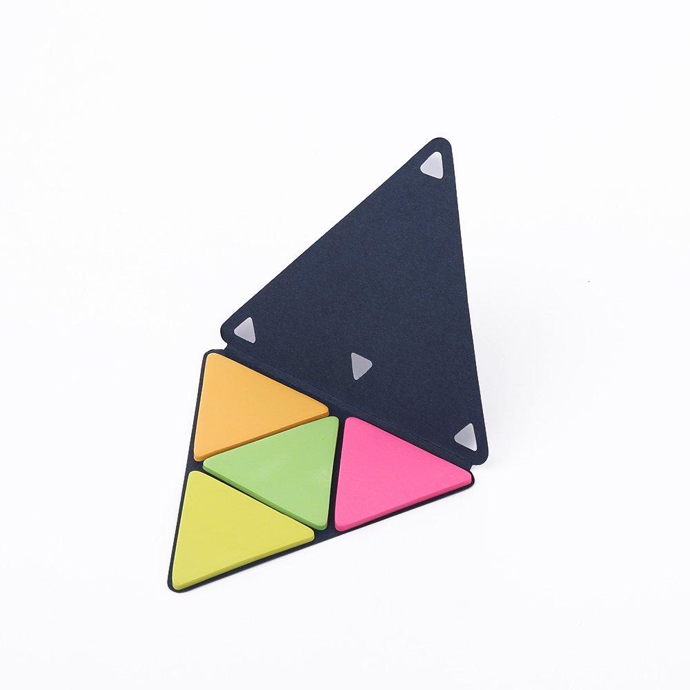 Promotional Gift Kraft Paper 4 Colors Sticky Notes Triangle Shaped Sticky Memo Note for Sale