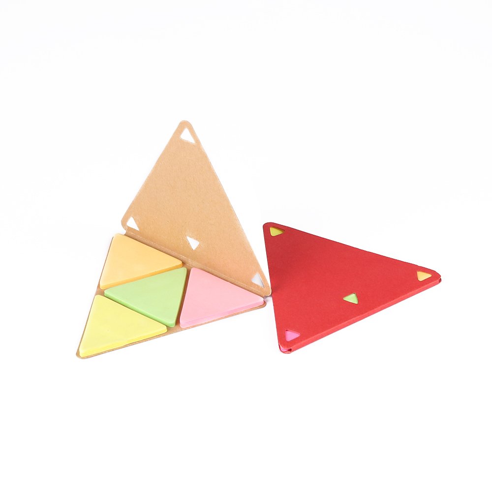 Promotional Gift Kraft Paper 4 Colors Sticky Notes Triangle Shaped Sticky Memo Note for Sale