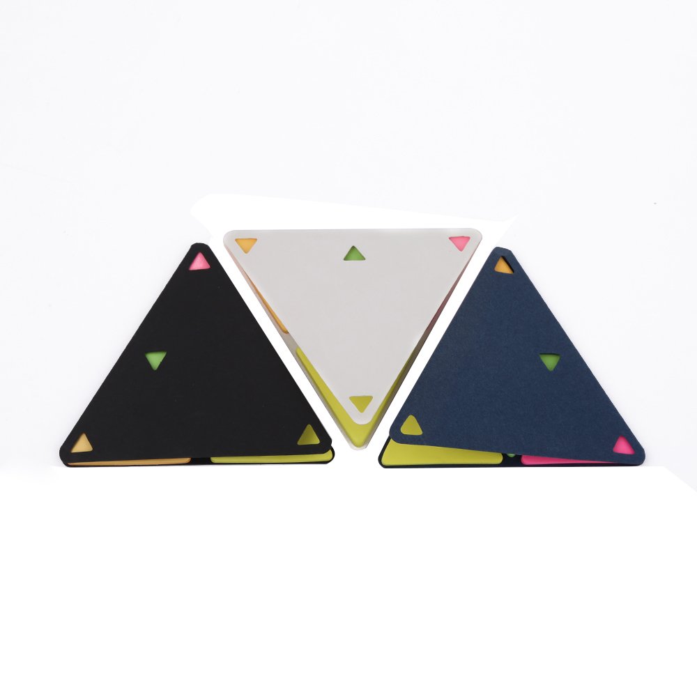 Promotional Gift Kraft Paper 4 Colors Sticky Notes Triangle Shaped Sticky Memo Note for Sale