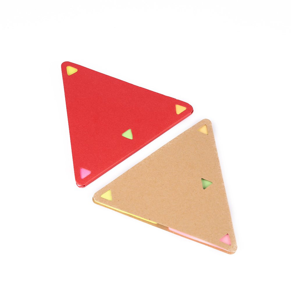 Promotional Gift Kraft Paper 4 Colors Sticky Notes Triangle Shaped Sticky Memo Note for Sale