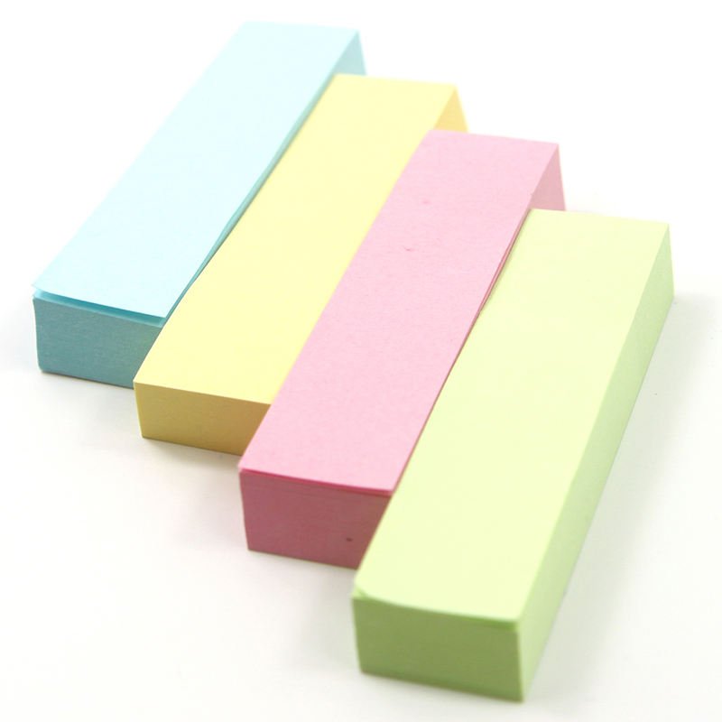Memo 4-Color Sticky Note Paper 76*19mm Color Memo Stickers Office 400 Pieces Sticky Note Paper