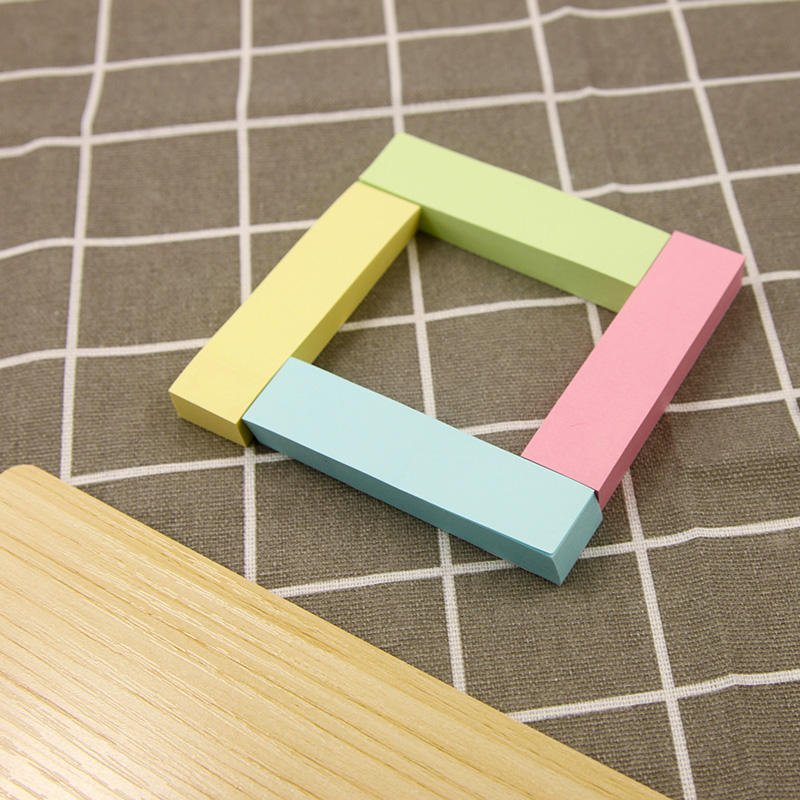 Memo 4-Color Sticky Note Paper 76*19mm Color Memo Stickers Office 400 Pieces Sticky Note Paper