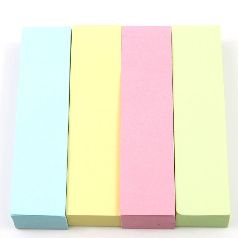 Memo 4-Color Sticky Note Paper 76*19mm Color Memo Stickers Office 400 Pieces Sticky Note Paper