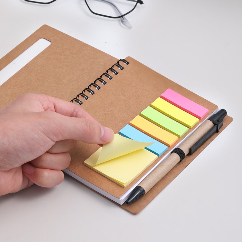 Instock Office Stationery Set Pu Leather Notebook With Pen And Memo Pad Sticky Note