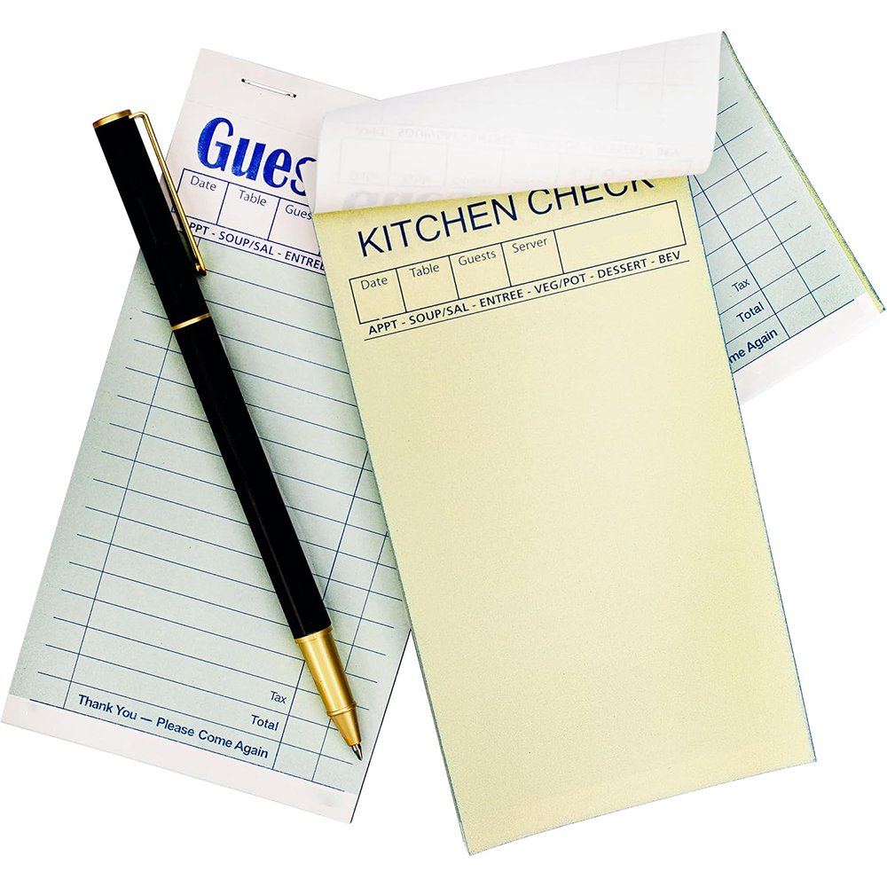 Custom Guest Check Pads Carbonless paper Hotel Notepad Checklist for Restaurants Bars Cafes Order service
