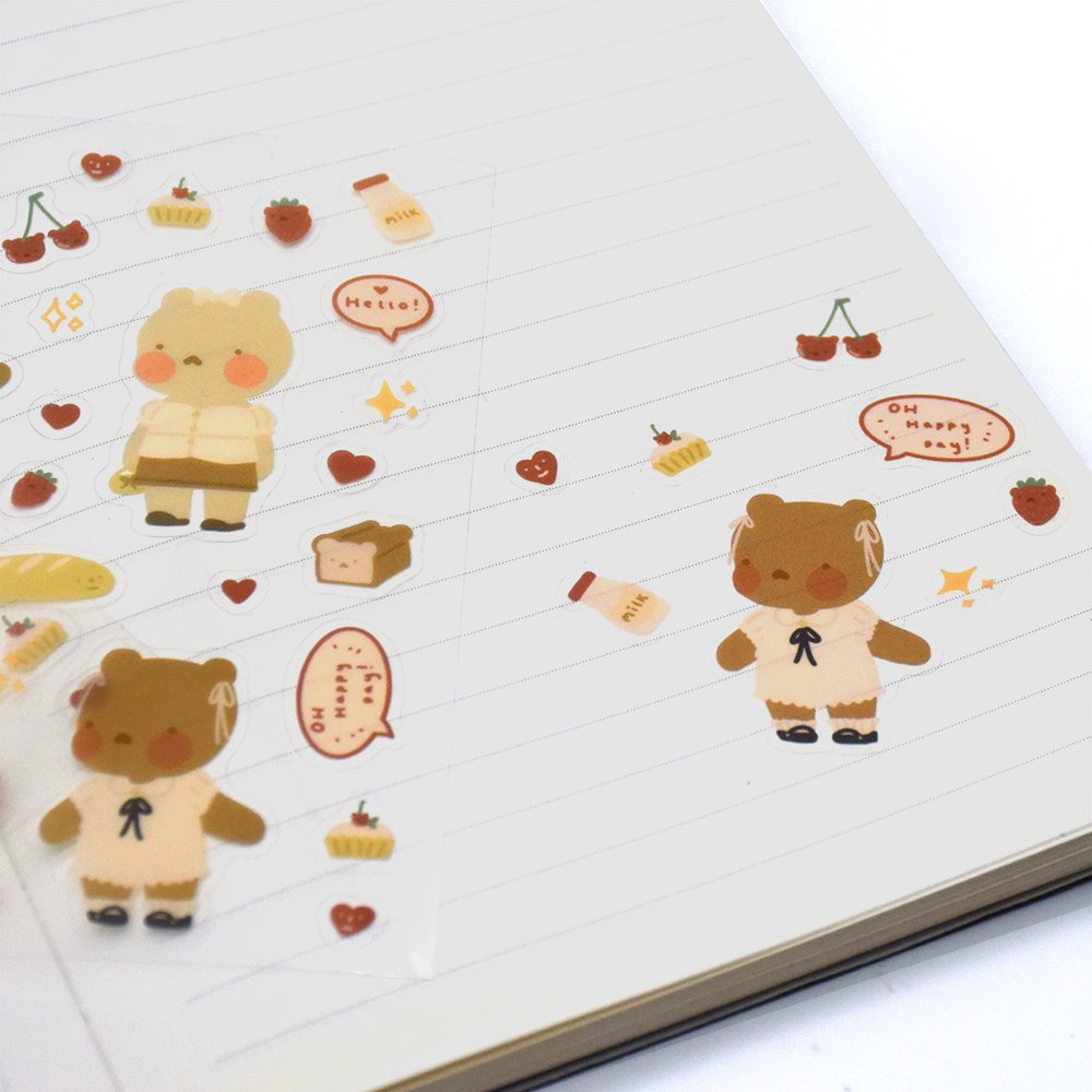 Custom journal scrapbook transparent stickers wholesale vinyl kiss cut DIY planner sticker PVC PET sheet