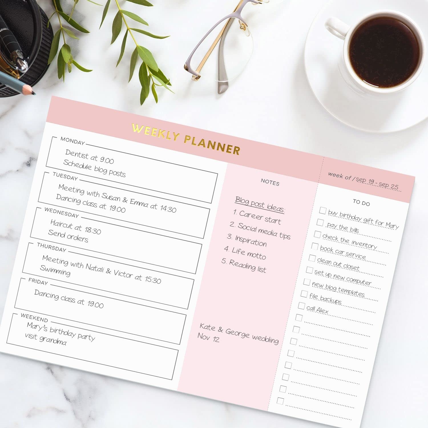 Customize Weekly To Do List Note Pads Large Weekly Planner Notepad with Daily Planner Magnetic Work Planner Checklist Notepads