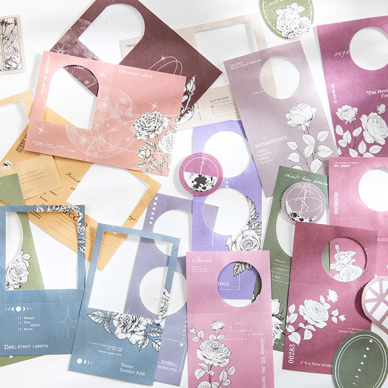 20 Pieces/Pack Note Romantic Warm MOON Series Light Retro Creative Collage DIY Notebook Material Paper 6 Models