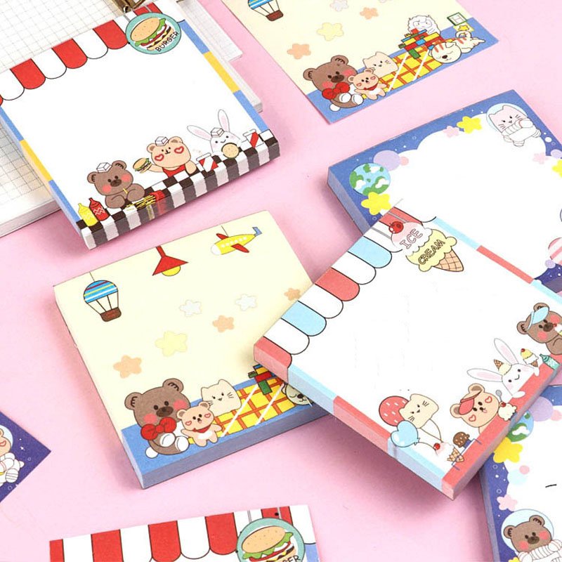 Cute creative paste students with notes note paper can be torn notepad Planner Memo Pad