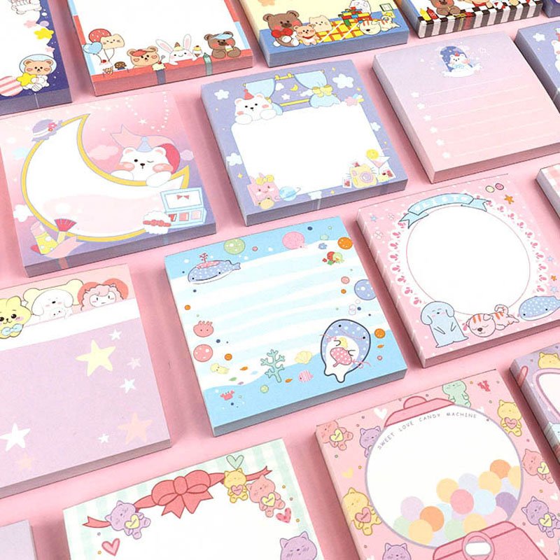 Cute creative paste students with notes note paper can be torn notepad Planner Memo Pad