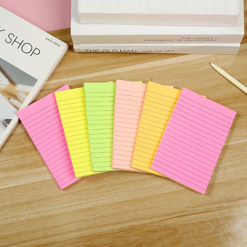 Super Sticking Lined Sticky Notes Pastel Ruled Post Colorful Power Memo Pads