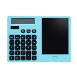 Writing tablet with calculator